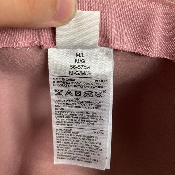 Gap Hat Womens Sz M /L Mauve Pink Wool Wide‎ Brim Fedora - Picture 4 of 5